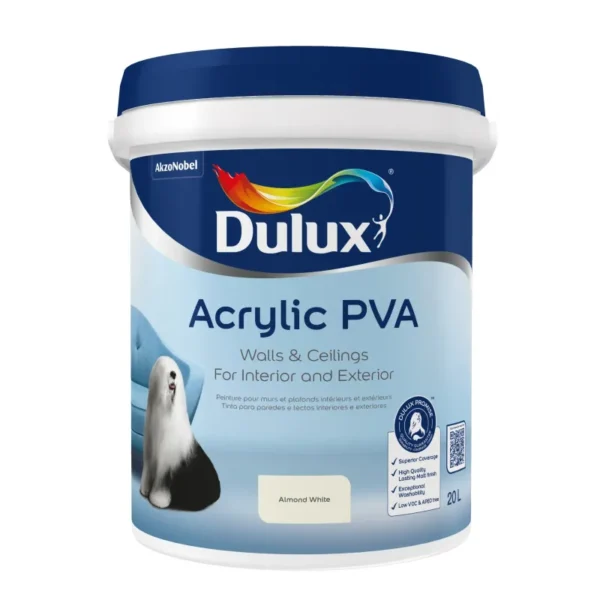 Dulux Acrylic Almond White 20L Premium Interior & Exterior Wall Paint