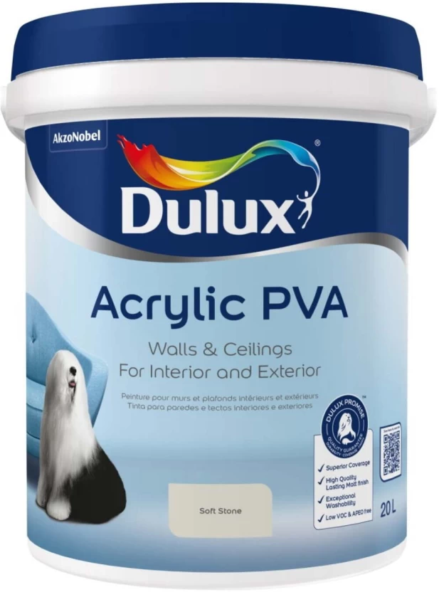 Dulux Acrylic Soft Stone 20L Premium Interior & Exterior Wall Paint