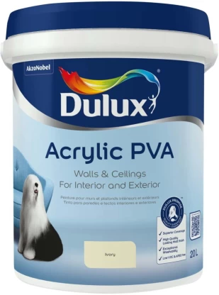 Dulux Acrylic Ivory 20L Premium Interior & Exterior Wall Paint