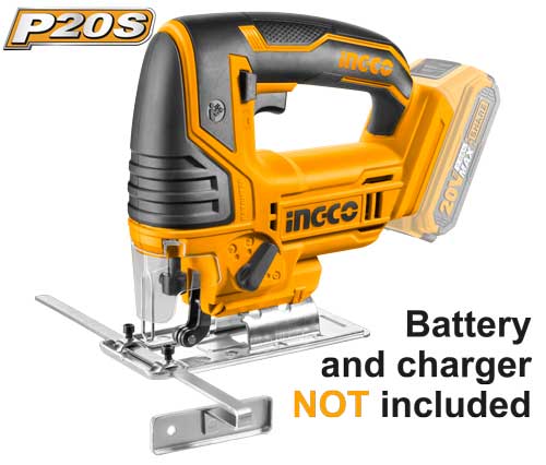 Ingco cordless jigsaw 20V power tool for precision wood, metal, and plastic cutting
